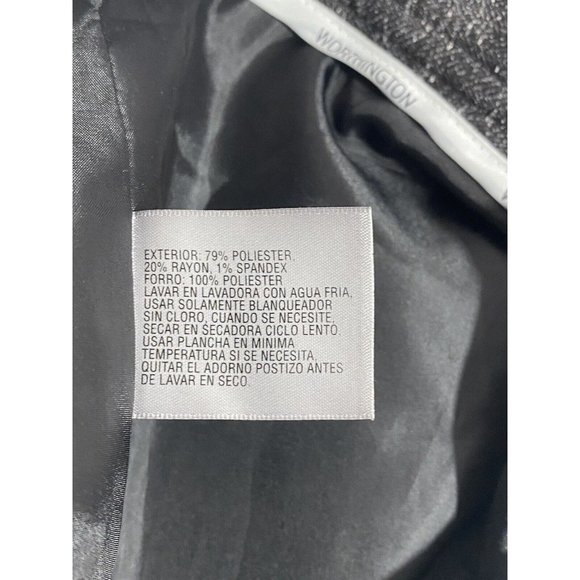 Worthington Skirt Womens Sz 10 Brown Tweed Lined Back Zipper & Vent Career Belt - Picture 10 of 11